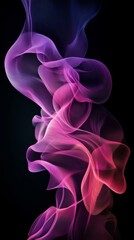 Poster - Abstract pink and purple smoke background flowing on black background