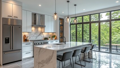 Poster - Modern Kitchen with a View