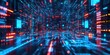 © Tevarplus - abstract futuristic city with neon lights and neon lines