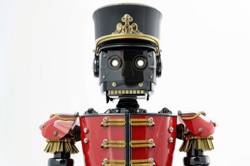 Nutcracker robot on white background