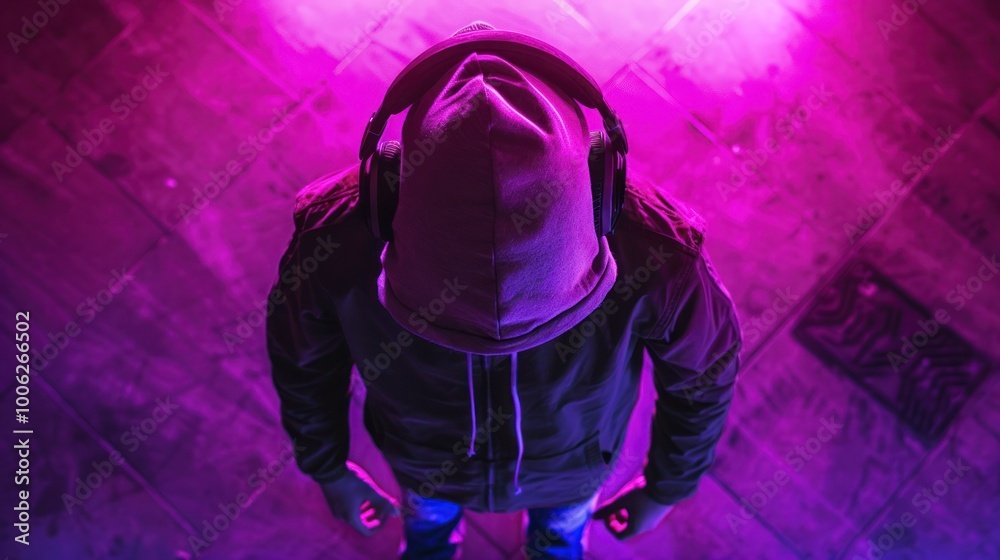 Person in a Hoodie Listening to Music