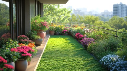 Canvas Print - Blooming Rooftop Garden