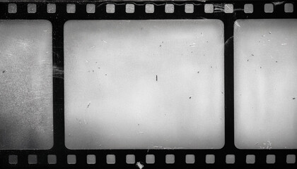 Blank grained film strip texture background with heavy grain, dust and fingerprints overlay for post production photo