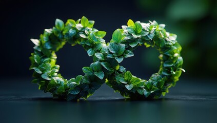 Wall Mural - Infinity Symbol Made Of Green Leaves