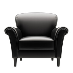 Wall Mural - Modern and luxury black armchair isolated on transparent or white background