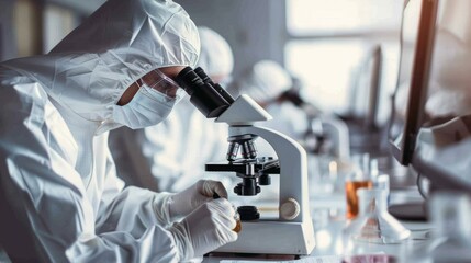 Poster - A scientist is wearing a white lab coat