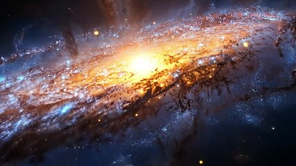 Wall Mural - a stunning view of a vibrant galaxy shining brightly in the depths of space during a cosmic night