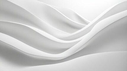 Poster - Soft, abstract white curves flowing across the scene, simple and calming.