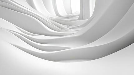 Poster - Abstract white curves flowing through the scene, minimal yet dynamic.