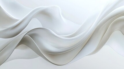 Leinwandbilder - Light abstract waves over a white background, soft curves creating movement in minimal design.