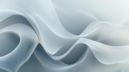 Poster - Minimalist abstract design with faint white shapes emerging from the background.