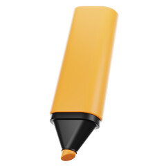 Fototapete - 3d rendering office icon concept. 3d render highlighter pen