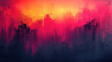 Poster - Abstract Painting with Red, Orange and Yellow Colors