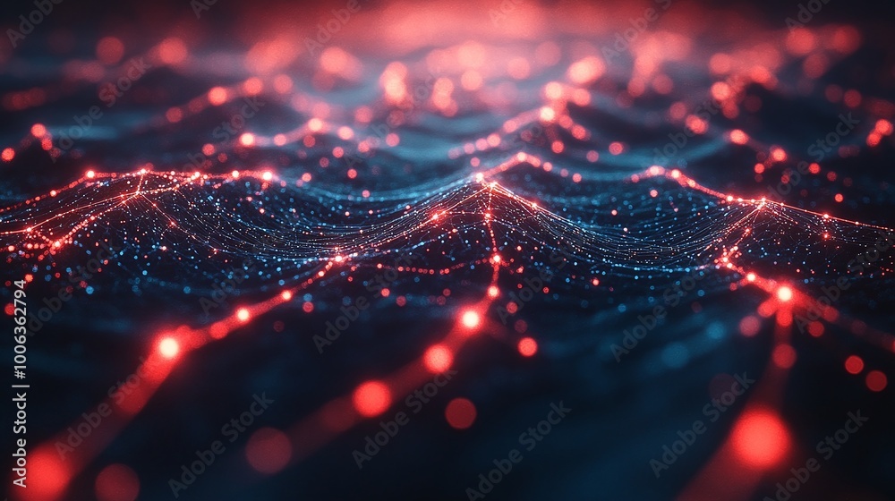 digital network patterns symbolizing futuristic connectivity, focusing ...