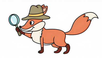 illustration of a fox wearing a hat