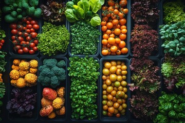 Wall Mural - Fresh Vegetables and Herbs Display