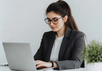 Businesswoman working on lapto