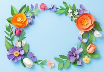 Poster - Paper Flower Wreath.