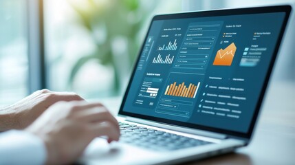 Poster - a close-up shot of a laptop screen shows a digital task manager app, where the user is setting goals
