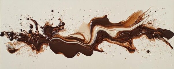 Wall Mural - Abstract chocolate swirl on light background, artistic concept