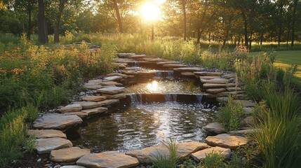 Canvas Print - Water Feature in a Forest Setting