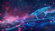 © NNJ Designs - Abstract digital art of an open graduation cap formed by glowing lines and dots, suspended above a futuristic network grid on a dark blue background, symbolizing the empowerment of education
