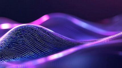 Abstract purple and blue digital wave background.