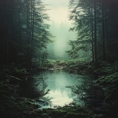 Canvas Print - Mysterious Foggy Forest