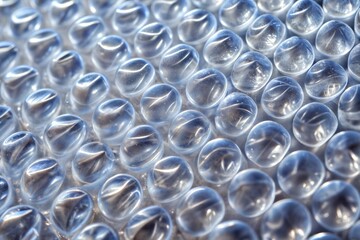 Poster - Close-up of bubble wrap texture with small round bubbles