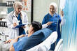 © NINENII - Female medicine doctor hand holding silver pen writing something on clipboard close up. Ward round, patient visit check, medical calculation and statistics concept.