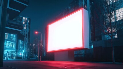 Canvas Print - Blank Billboard in Cityscape