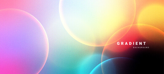 Poster - Abstract blurred colored gradient with glowing circles background for presentation,banner,backdrop,wallpaper. Vector illustration.