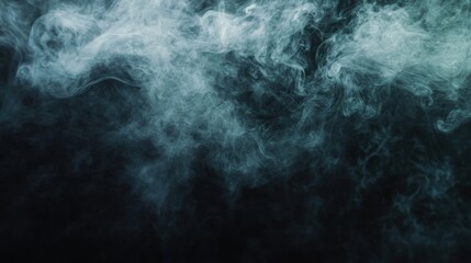 Poster - Dense smoke cloud slowly swirling on a dark background, creating a mysterious and eerie effect.