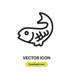 Fototapete - Fish icon vector. Linear-style sign for mobile concept and web design. Fish symbol illustration. Pixel vector graphics - Vector.	
