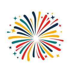 Sticker - Colorful fireworks illustration