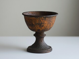 Poster - Rustic Metal Cup with Ornate Design - Home Decor