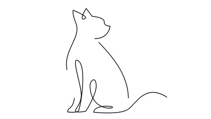 Wall Mural - Cat single Line set logo icon design illustration