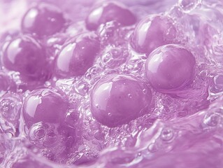Wall Mural - abstract purple gel bubbles macro photography