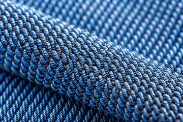 Sticker - Blue woven fabric close-up with intricate pattern