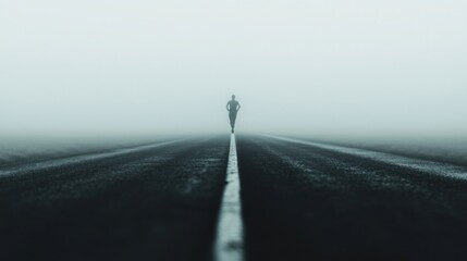 Wall Mural - vanishing finish line: a runner approaching a finish line, but as they get closer, the finish line b
