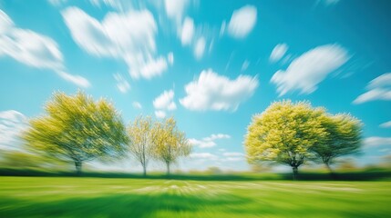 Poster - Lush Trees Under a Bright Blue Sky