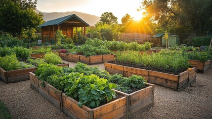 Wall Mural - Sunset Garden