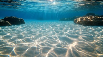 Poster - A beautiful blue ocean with a sandy bottom