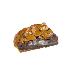 Sticker - A piece of chocolate brownie pie on a white background 