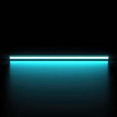 Wall Mural - Blue neon light in dark room