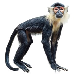 Sticker - Wild monkey animal isolated on white background  