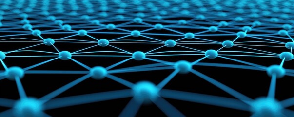 Poster - Abstract Blue Network Seamless Background Design