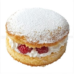 Sticker - Victoria Sponge Cake isolated on white background. 