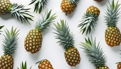 Wall Mural - Tropical flat design pineapple illustration on a clean white background