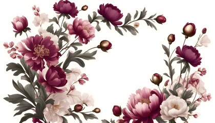 Wall Mural - Elegant floral arrangement featuring violet blooms and gilded twigs, embodying romance and opulence.